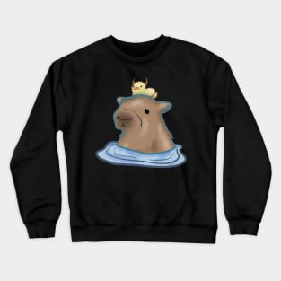 capybara taking a bath with duck Crewneck Sweatshirt